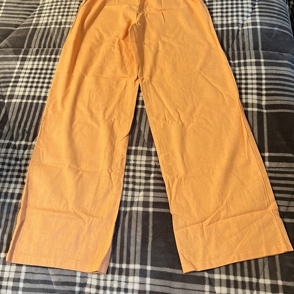 NWT Peach paper bag flare linen trouser - Picture 6 of 7